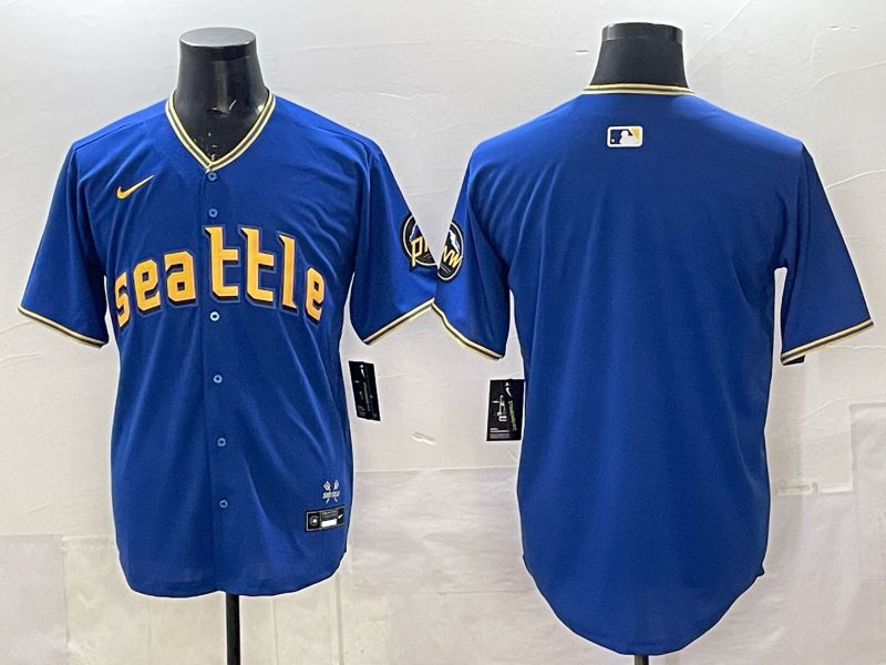 Men 2025 Seattle Mariners Blank Blue City Edition Nike MLB Jersey 21